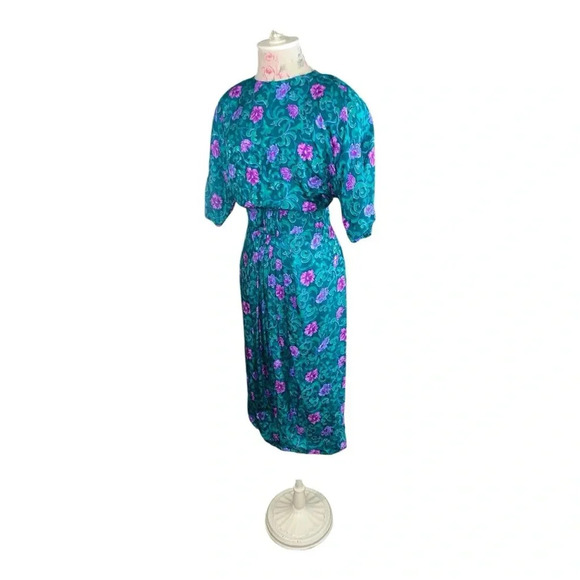 - Maggy London by Jeannene Booher 100% Silk Vintage Dress Size 12 - Picture 3 of 14